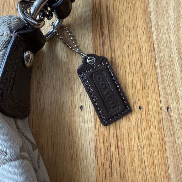 Coach Penelope Convertible Signature Sateen Brown Khaki Hobo Bag Purse F19232 - Picture 10 of 14